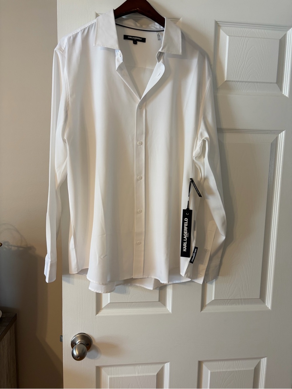 Karl Lagerfeld Men’s White Dress Shirt-